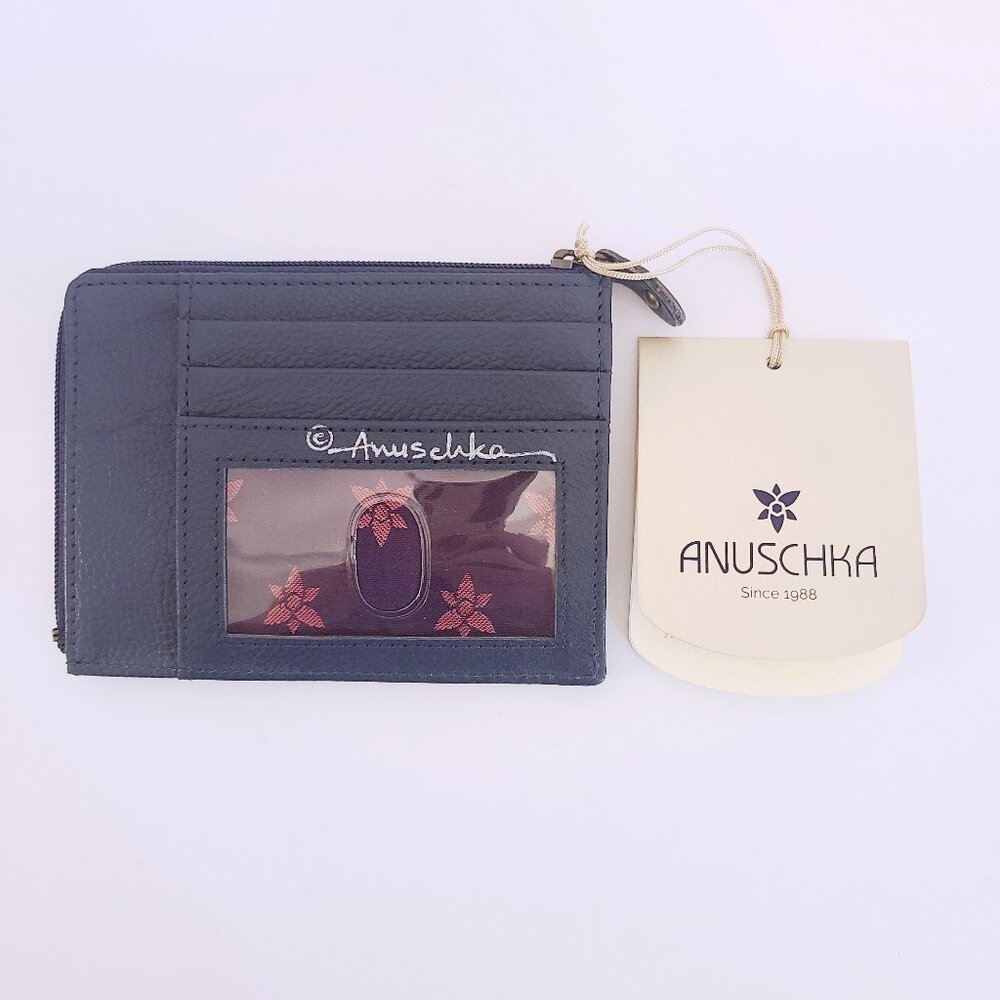 Anuschka Genuine Leather RFID Blocking Card Holder – Swan & Floral Design - Picture 6 of 7